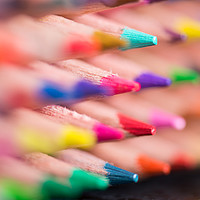 Buy canvas prints of assorted coloured pencils. by Bryn Morgan