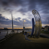 Buy canvas prints of Sculpture at Swansea marina. by Bryn Morgan