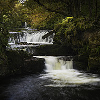 Buy canvas prints of The horseshoe falls, South Wales. by Bryn Morgan