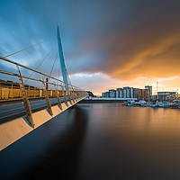 Buy canvas prints of The Sail bridge at Swansea marina. by Bryn Morgan