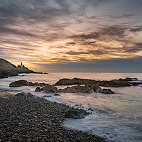 Buy canvas prints of Bracelet bay view of Mumbles lighthouse. by Bryn Morgan