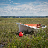 Buy canvas prints of Small boat at Penclawdd. by Bryn Morgan