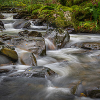 Buy canvas prints of Small waterfall at Melincourt brook. by Bryn Morgan