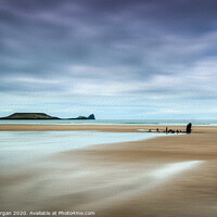 Buy canvas prints of Worm's head with the wreck of the Helvetia by Bryn Morgan