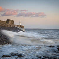 Buy canvas prints of Porthcawl  lighthouse at sunrise by Bryn Morgan