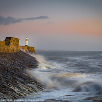 Buy canvas prints of Porthcawl lighthouse at sunrise by Bryn Morgan