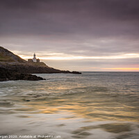 Buy canvas prints of Mumbles lighthouse viewed from Bracelet bay by Bryn Morgan