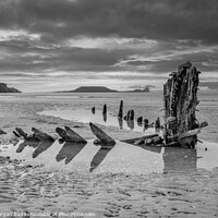 Buy canvas prints of Wreck of the Helvetia at Rhossili by Bryn Morgan