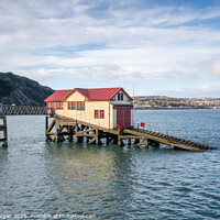 Buy canvas prints of Mumbles pier with the old lifeboat house by Bryn Morgan