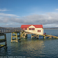 Buy canvas prints of Mumbles pier with the old lifeboat house by Bryn Morgan