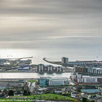 Buy canvas prints of Swansea docks and yachts in the bay by Bryn Morgan