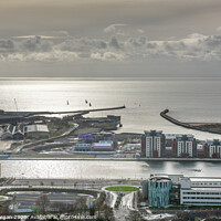 Buy canvas prints of Swansea docks and yachts in the bay by Bryn Morgan