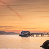 Buy canvas prints of Mumbles pier and old lifeboat house viewed from Knab rock by Bryn Morgan