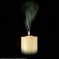 Buy canvas prints of Candle with flowing smoke by Bryn Morgan