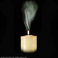 Buy canvas prints of Candle with rising smoke by Bryn Morgan