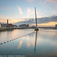 Buy canvas prints of Swansea marina sail bridge by Bryn Morgan