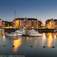 Buy canvas prints of Swansea marina evening by Bryn Morgan