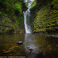 Buy canvas prints of Sgwd Einion gam, Waterfall of the crooked anvil by Bryn Morgan