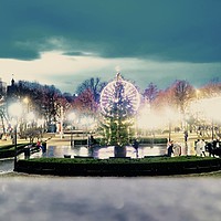 Buy canvas prints of Oslo Christmas Market by Mike Evans