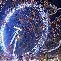 Buy canvas prints of London Eye at Winter                               by Mike Evans