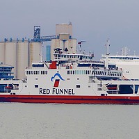 Buy canvas prints of Red Funnel On Its Way To The Island  by Mike Evans