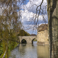 Buy canvas prints of The Moat of Leeds Castle in Kent, UK by Chris Dorney