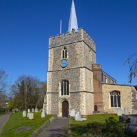 Buy canvas prints of St. Mary the Great Church in Sawbridgeworth, Hertfordshire by Chris Dorney