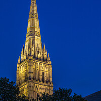 Buy canvas prints of Salisbury Cathedral in Wiltshire, UK by Chris Dorney
