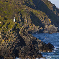 Buy canvas prints of Spy House Point Lighthouse at Polperro in Cornwall, UK by Chris Dorney