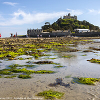 Buy canvas prints of View Across Mounts Bay to St. Michaels Mount in Cornwall, UK by Chris Dorney