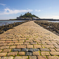 Buy canvas prints of View of the Causeway and St. Michaels Mount in Cornwall, UK by Chris Dorney