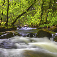 Buy canvas prints of Cascade at Golitha Falls in Cornwall, UK by Chris Dorney