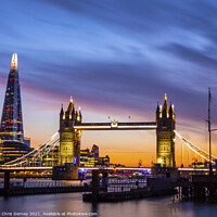 Buy canvas prints of Tower Bridge and the Shard in London, UK by Chris Dorney
