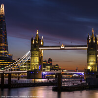 Buy canvas prints of Tower Bridge and the Shard in London, UK by Chris Dorney
