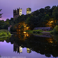 Buy canvas prints of Durham Cathedral at Night, in the City of Durham, UK by Chris Dorney