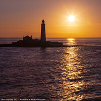 Buy canvas prints of Sunrise at St. Marys Lighthouse in Northumberland, UK by Chris Dorney