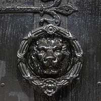 Buy canvas prints of Ornate Lion Door Knocker by Chris Dorney