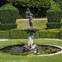 Buy canvas prints of Fountain at Bridge End Garden in Saffron Walden, Essex by Chris Dorney