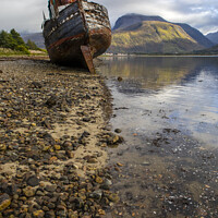 Buy canvas prints of Old Boat of Caol and Ben Nevis in Scotland, UK by Chris Dorney