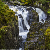 Buy canvas prints of Black Linn Waterfall in the Hermitage Woodland, Scotland by Chris Dorney