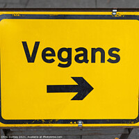 Buy canvas prints of Vegans Sign by Chris Dorney