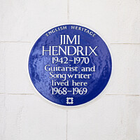 Buy canvas prints of Jimi Hendrix Plaque in Mayfair, London by Chris Dorney