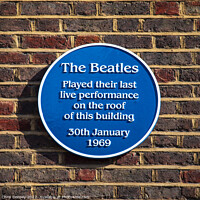 Buy canvas prints of The Beatles Final Performance Rooftop Concert Blue Plaque in Lon by Chris Dorney