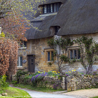 Buy canvas prints of Beautiful Thatched Cotswold Cottage in Stanton, Gloucestershire, by Chris Dorney