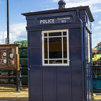 Buy canvas prints of Police Telephone Box in Scarborough, North Yorkshire by Chris Dorney