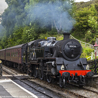 Buy canvas prints of North Yorkshire Moors Railway in Goathland, UK by Chris Dorney
