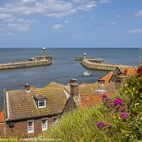 Buy canvas prints of Whitby Harbour Lighthouses in North Yorkshire, UK by Chris Dorney