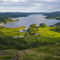 Buy canvas prints of View of Lake Windermere in the Lake District by Chris Dorney