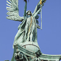 Buy canvas prints of Archangel Gabriel on top of the Heroes Square Colu by Chris Dorney