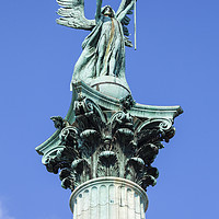 Buy canvas prints of Archangel Gabriel on top of the Heroes Square Colu by Chris Dorney